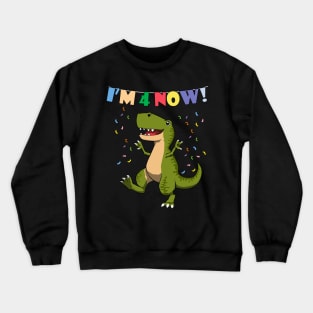 Dino Geburtstag Junge ich bin 4 Geschenk Crewneck Sweatshirt